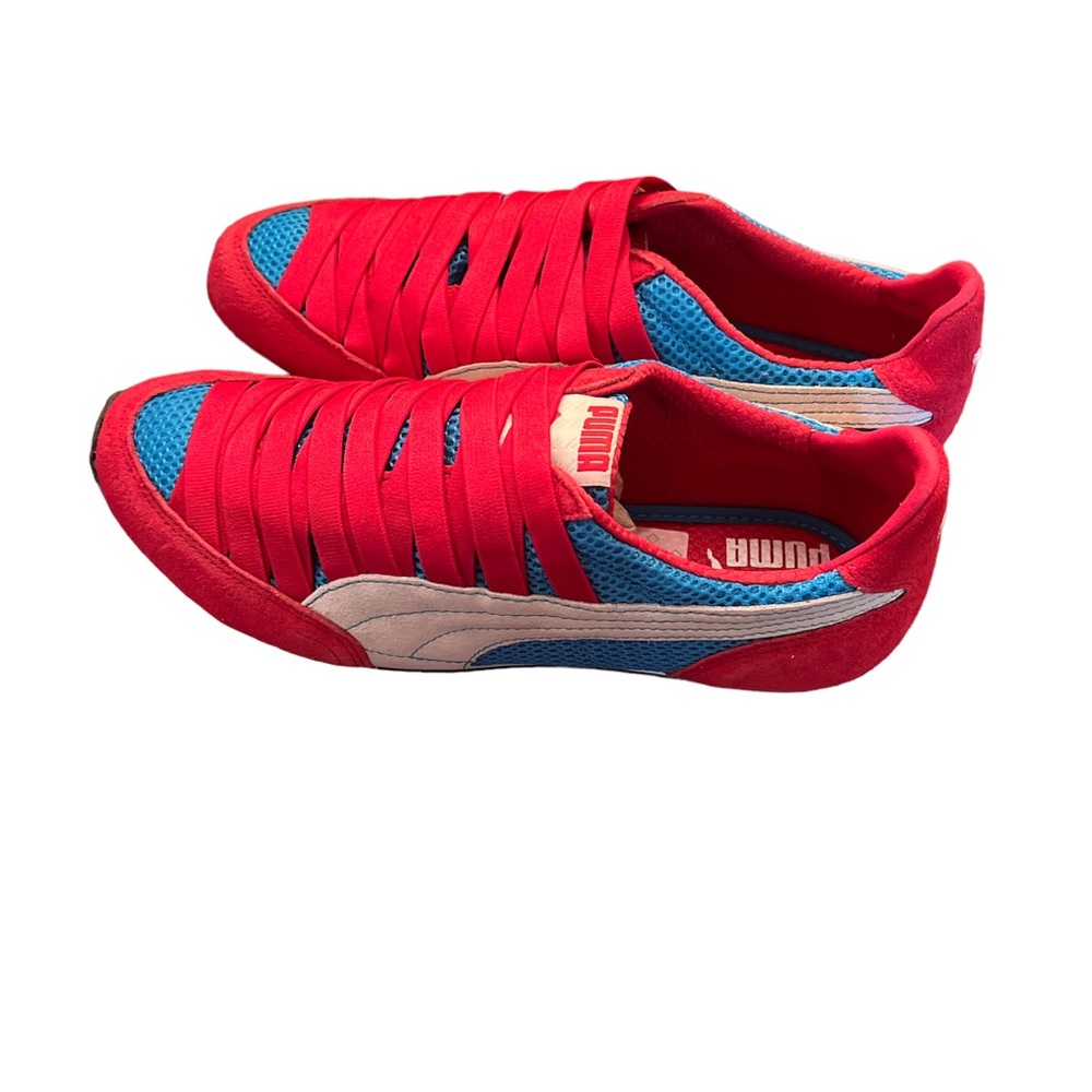 Blue and Pink Puma Sneakers never worn before size 8 in good condition
